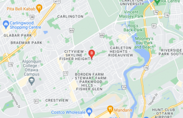 BeeMaids.ca location map: 1221 Meadowlands Drive East, Ottawa, Ontario