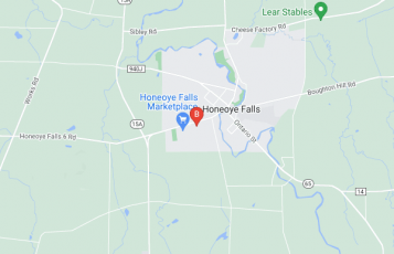 Commercial Snow and Ice Removal - Rochester, NY location map: 106 W. Main St., Honeoye Falls, NY