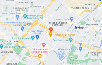 Kaveh Law Firm location map: 2102 Business Center Dr, Irvine, CA