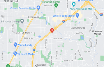 Rainy Day Notary location map: 20816 44th Ave W Lynnwood WA 98036, Lynnwood, Washington