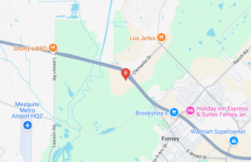 Forney Roofers location map: 13991 W US Hwy 80, Forney, TX