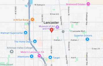 Budget Insurance & Tax location map: 44702 10th St W, Lancaster, CA 93534, Lancaster, CA