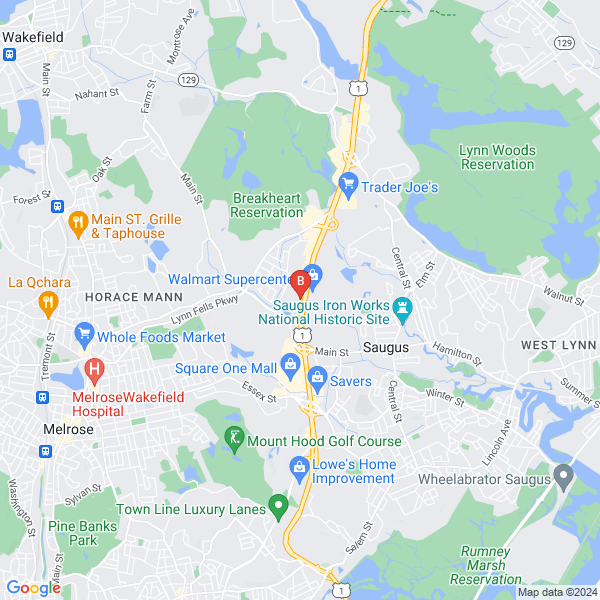 Lex Marketing Agency location map: 999 Broadway, Saugus, MA